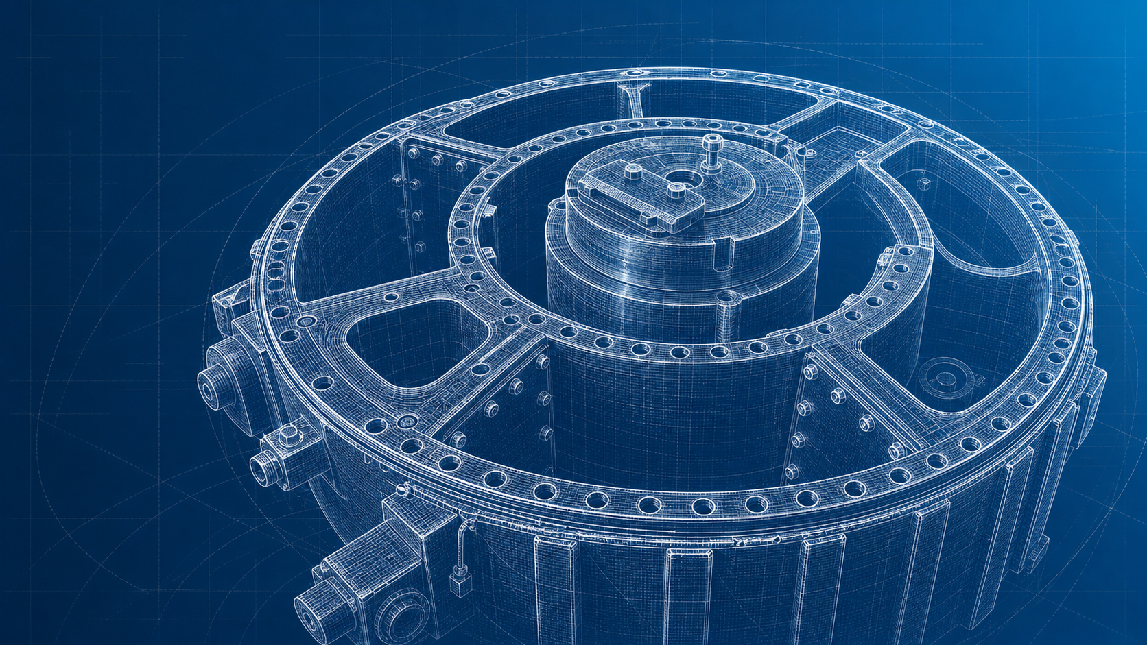 Techniczny blueprint maszyny sterowej